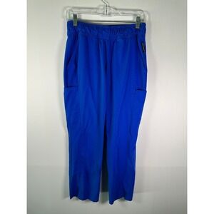 Vince Camuto Scrub Pants Womens Petite S Royal Blue Cargo Elastic Waist Pockets